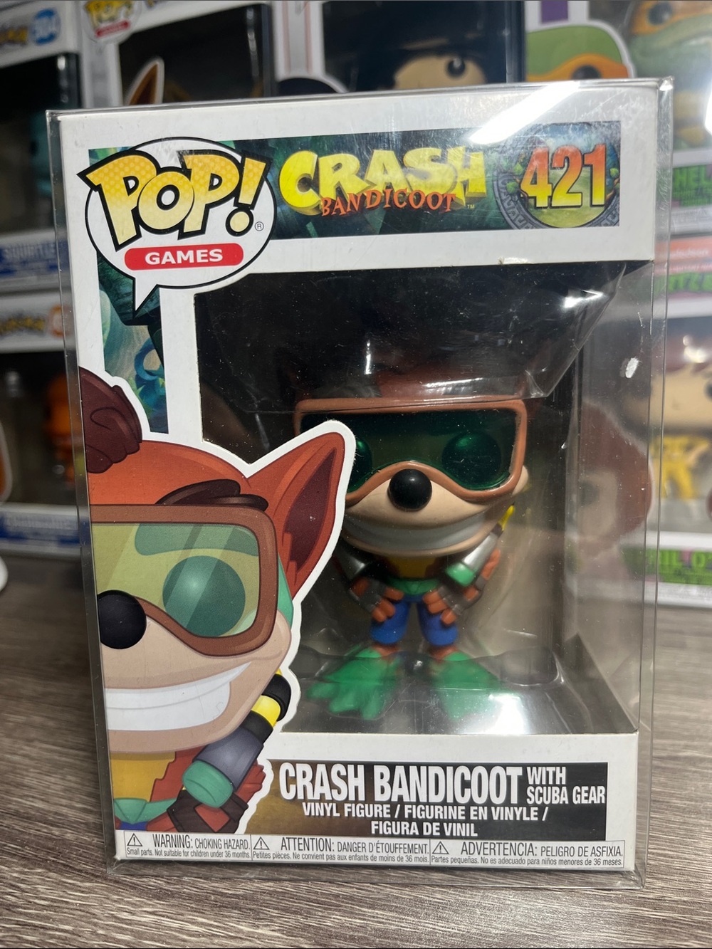 Funko Pop! Crash Bandicoot with Green and Brown Scuba Gear